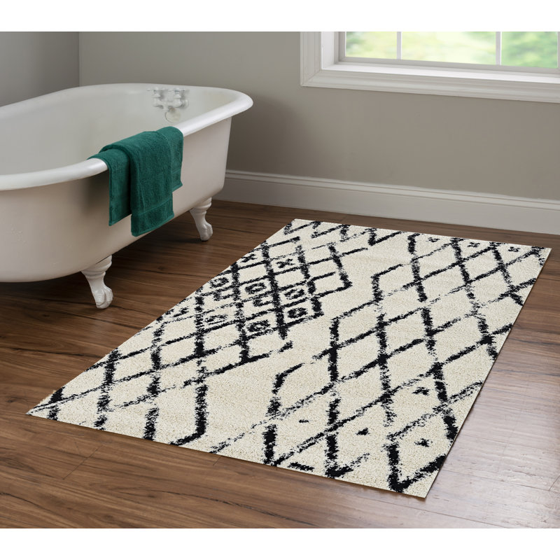 Tapis ivoire / noir Brookstead Southwestern, Rectangle 5 pi x 7 pi