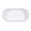 Baignoire à piédestal à double face avec drain 59 "Aqua Eden Aquastone, blanc brillant / blanc mat