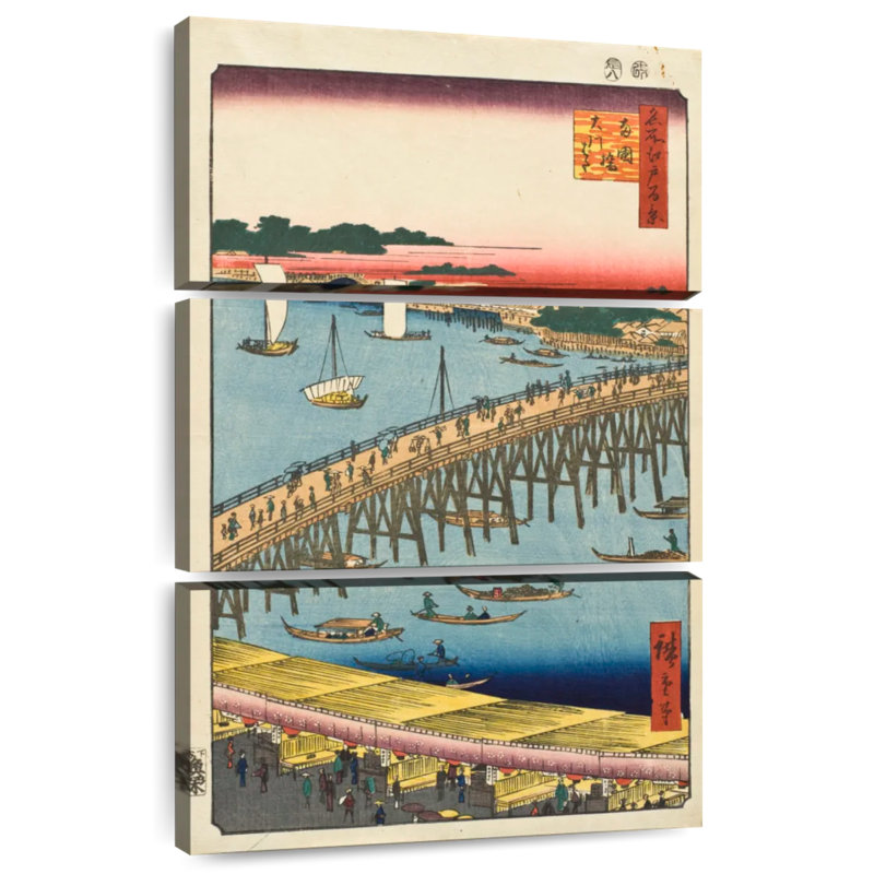 Lilie Ryogoku Bridge And The Great Riverbank, 74" H x 48" W