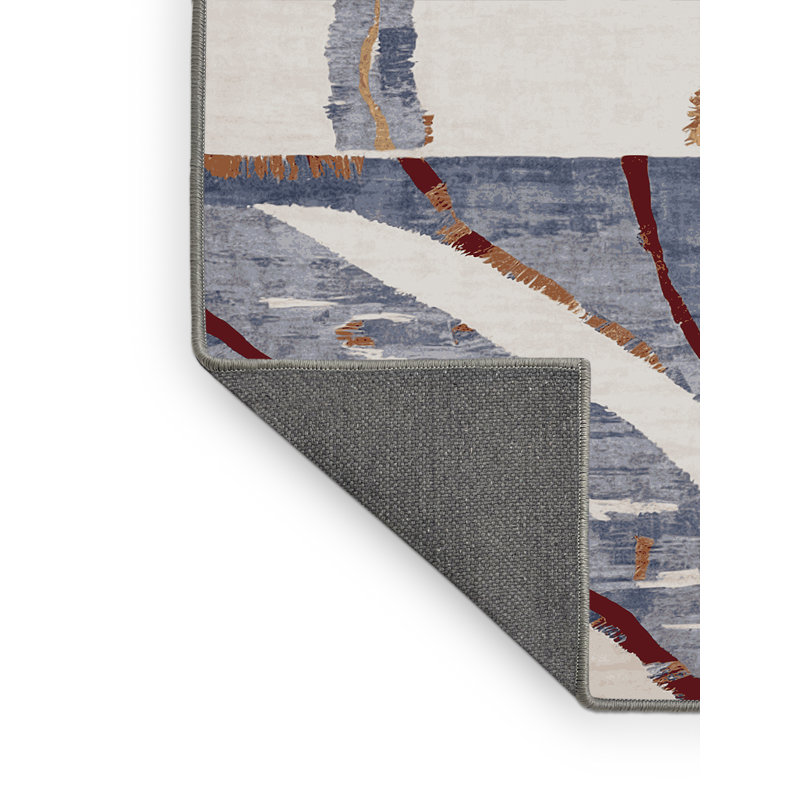 Tapis gris soyeux et moelleux, Rond 3 pi