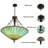 5-Light Vintage Stained Glass Pendant Light, Adjustable Ceiling Fixture, E26 Compatible