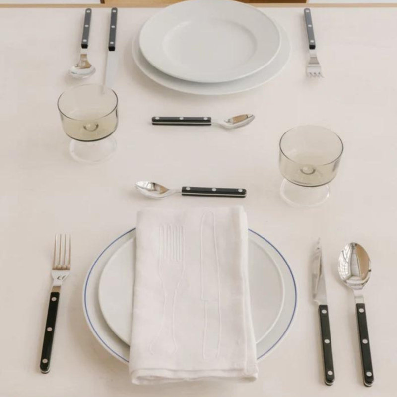 Bistrot Solid 4 - Piece Stainless Steel Flatware Set - Service for 1, Aquamarine