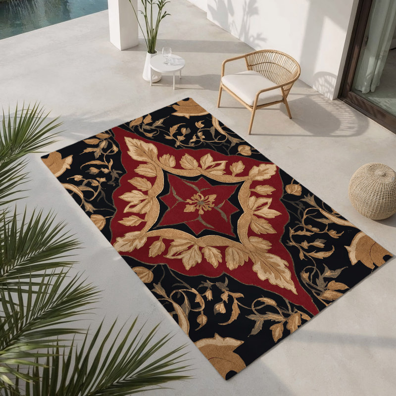 Tapis intérieur et extérieur Golden Herald, Rectangle 5 pi x 7 pi