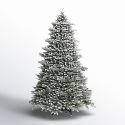 Pre Lit LED Hinged Natural Cut Flocked Spruce