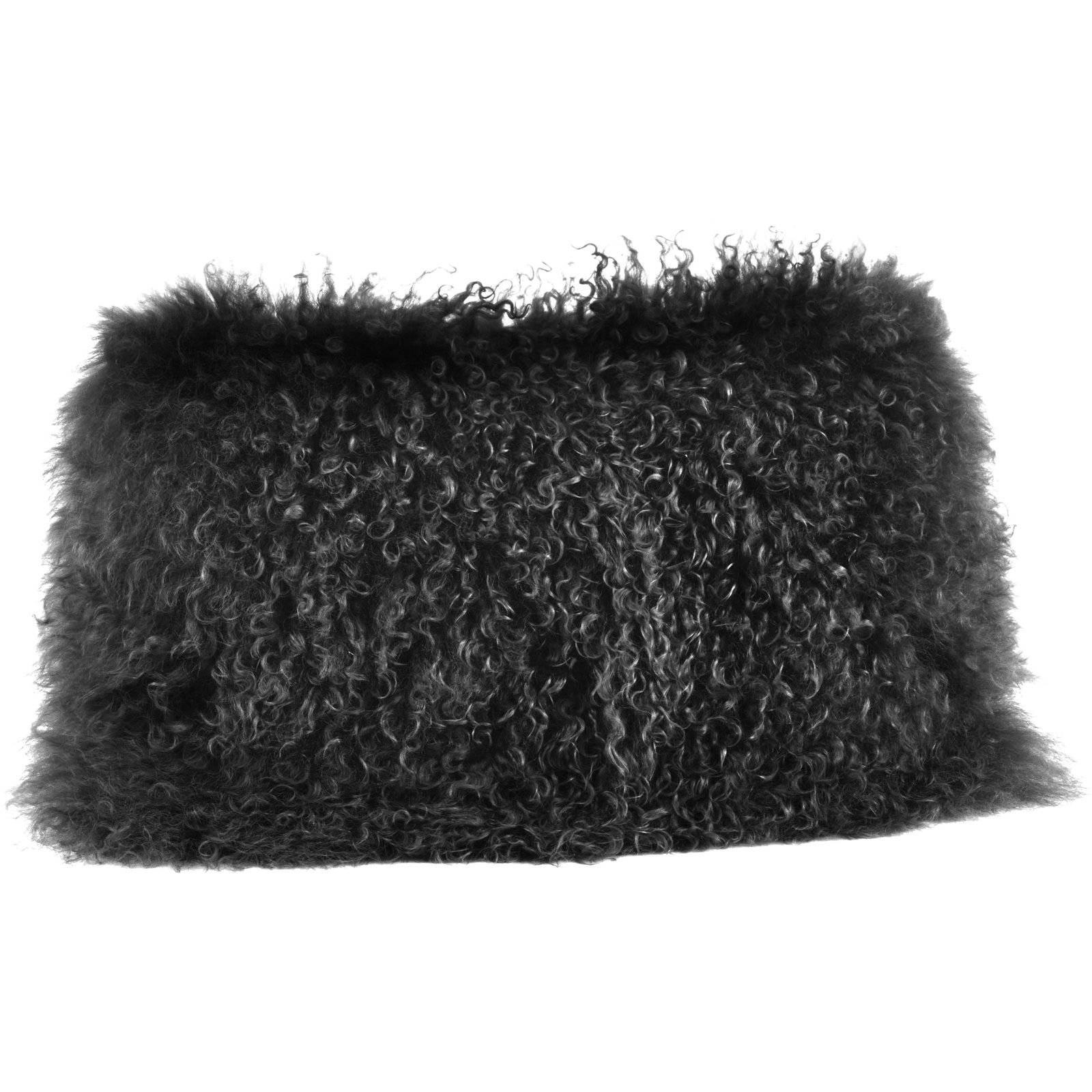 Iyana Wool Lumbar Throw Pillow, Black, 12"H x 20"W
