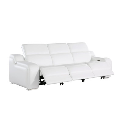 3-Piece 3-Power Reclining Top Grain Italian Leather Sofa With Power Headrest