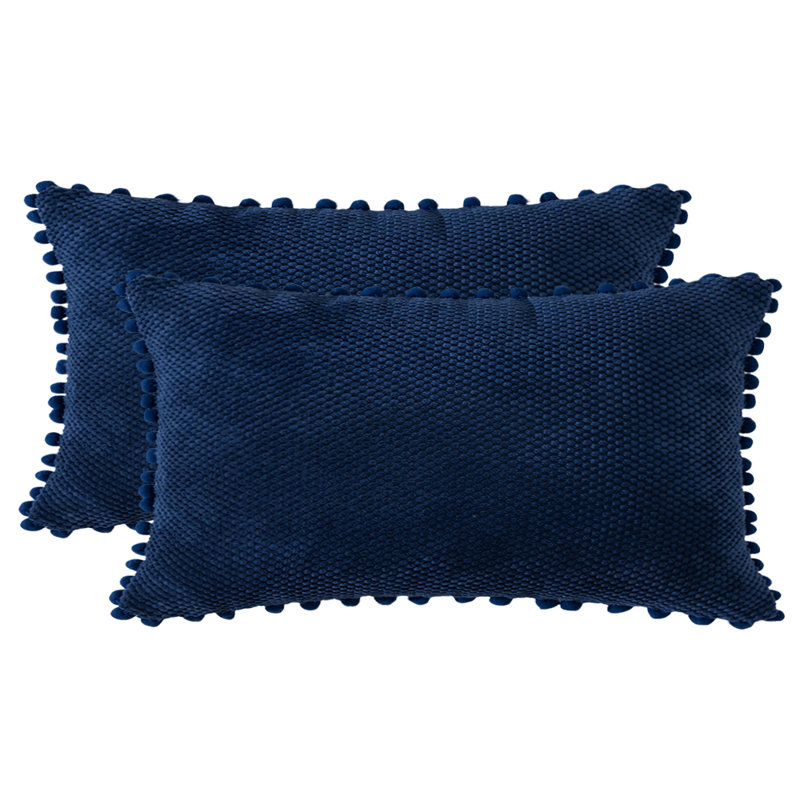  Coussin décoratif, Housse de coussin seulement - sans coussin, Bleu foncé