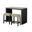 Ensemble de salle à manger à deux tons de style transitionnel noir 3 pièces table 2X tabourets capitonnés beige sièges salle à manger