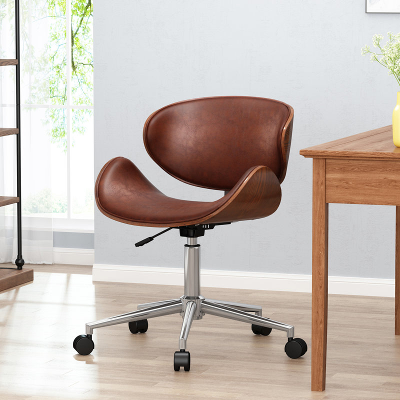 Chaise de travail Weekapaug, Similicuir cognac