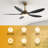 Zerik 52'' Smart Ceiling Fan With 3CCT Dimmable LED Lights And Remote Control, Compatible with Alexa/Google