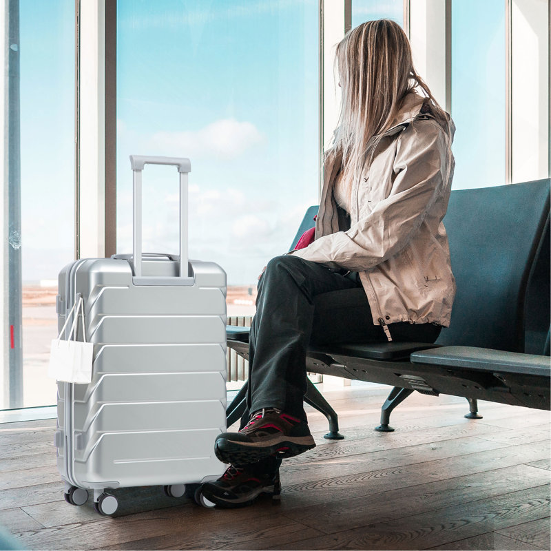 20"/24"/28" 3 Pcs/Set In ABS Spinner Wheel Luggage, Matching Colour , With Combination Lock (Silver)