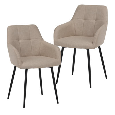 2-Piece Dining Chair With Ergonomic Backrest And Wide Seat