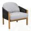 Fauteuil club d'extérieur en bois-63175842