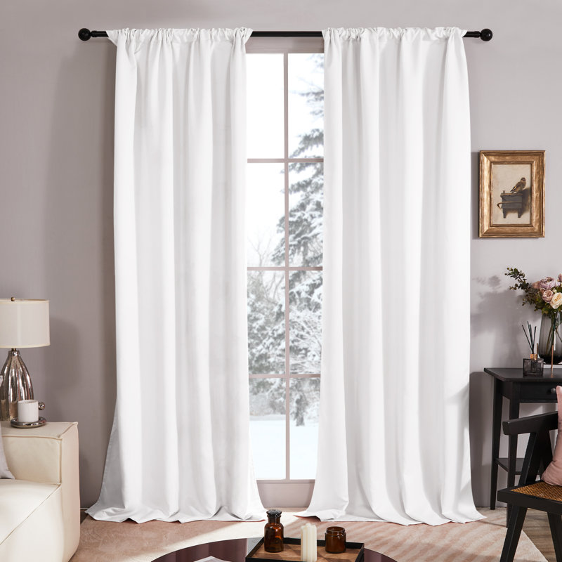 Andrijana Blackout Curtain Pair, Navy, 52" W x 108" L