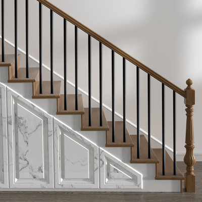 Balustrades d'escalier en métal, paquet de 101 broches en aluminium avec vis / capuchons de rail