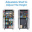 Ensemble de rangement pour garage en 3 pièces : armoires métalliques à roulettes, armoire murale, coffre à outils roulant à 4 tiroirs et armoire à panneaux perforés haute, organisateur de coffre à outils verrouillable.