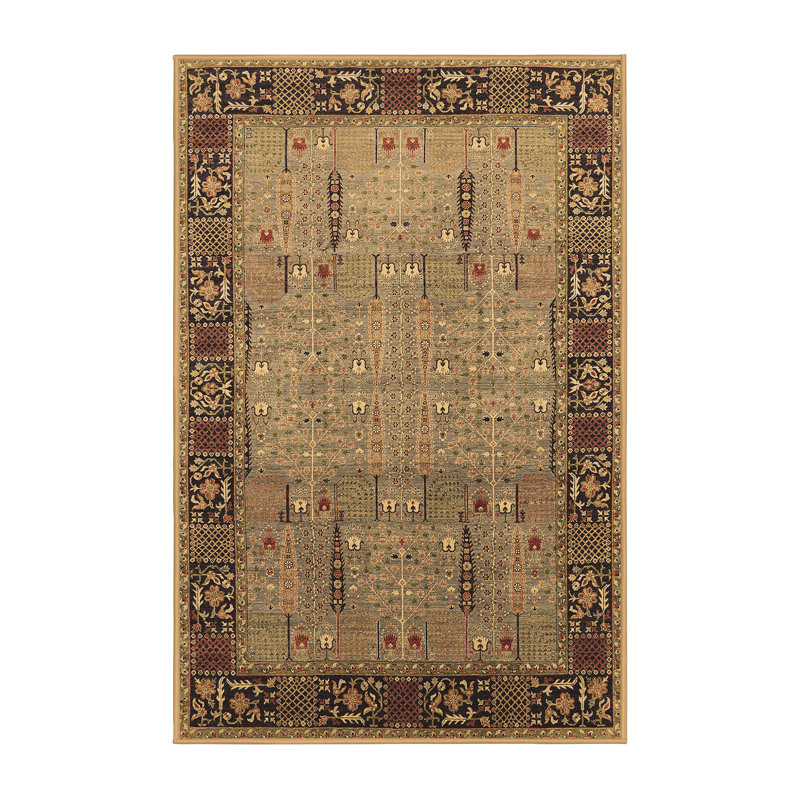 Tapis oriental brun tissé à la machine Ercie, Rectangle 3 pi x 5 pi