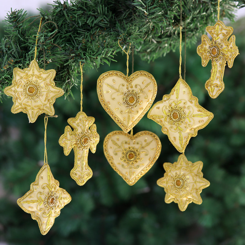 Ensemble de 8 pièces d’ornement en forme de fêtes à perles de gloire