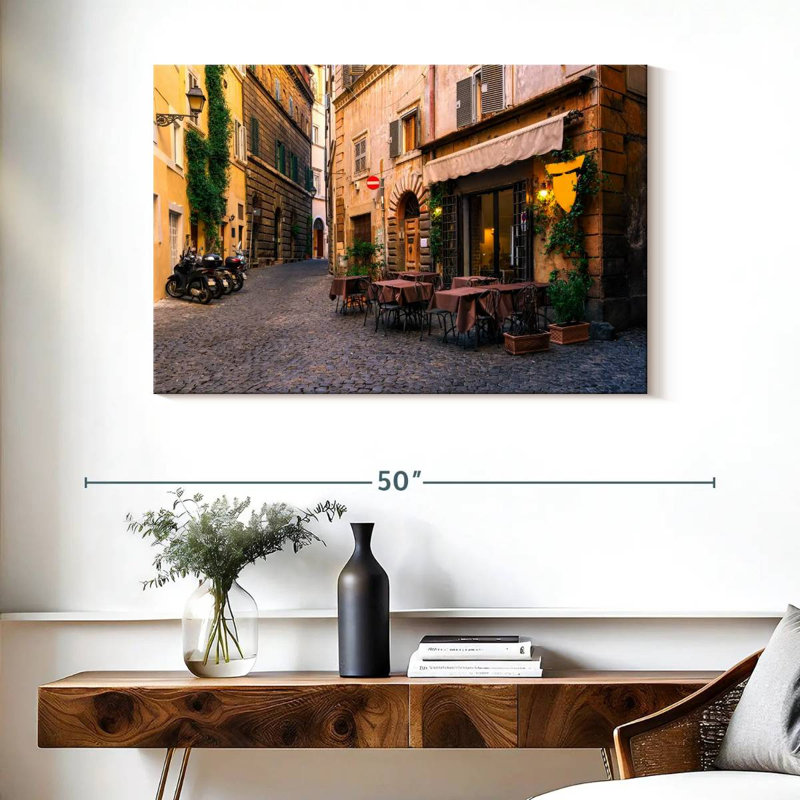 Rue rétro Sirci à Rome, H 26 po x l 39 po