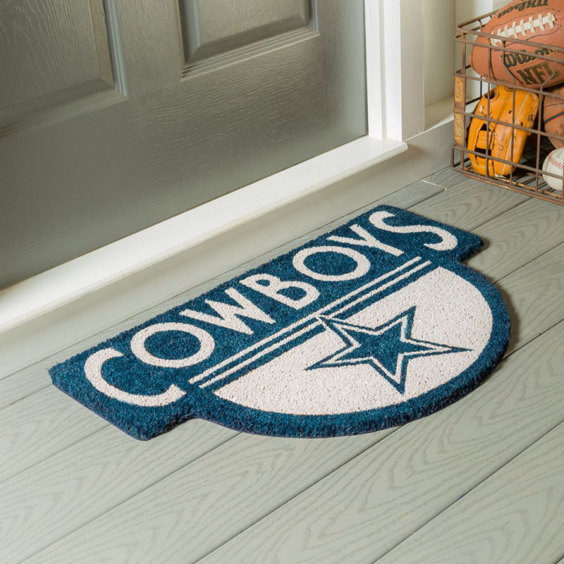 NFL Shaped Coir Outdoor Welcome Mat, Cowboy