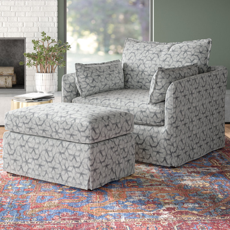 Fauteuil à housse avec roues et repose-pieds Cario, Ivoire ivoire, 1