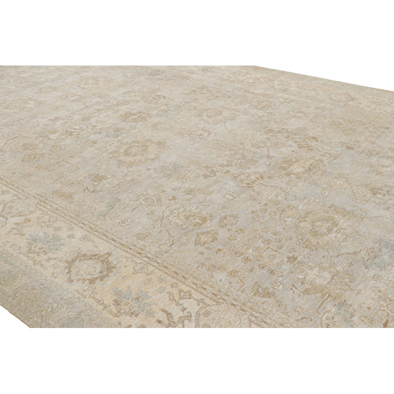 Modern Classics Hand Knotted Floral Area Rug, Rectangle 10' x 14'