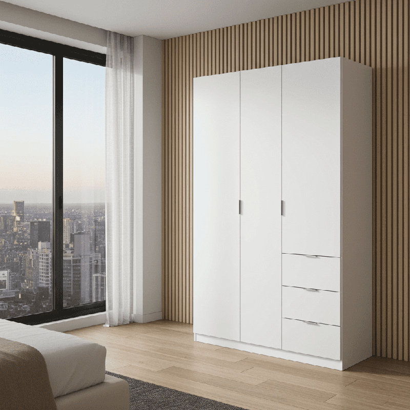 Alvieri 3 Door Manufactured Wood Wardrobe