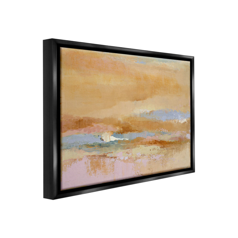 "Rustic Tan Abstraction" par Lanie Loreth sur, H 25 po x l 31 po, Cadre flottant noir de jais