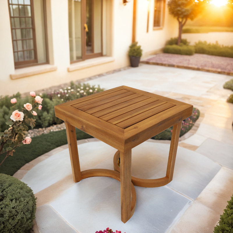 Square Acacia Outdoor Side Table