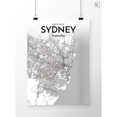 Sydney City Map - No Frame Print