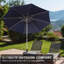 Parasol de patio 9 pi - imperméable, option de réglage simple pour le jardin, la terrasse, la cour arrière, la piscine, la résistance bleu marine, la fonctionnalité d'inclinaison pratique