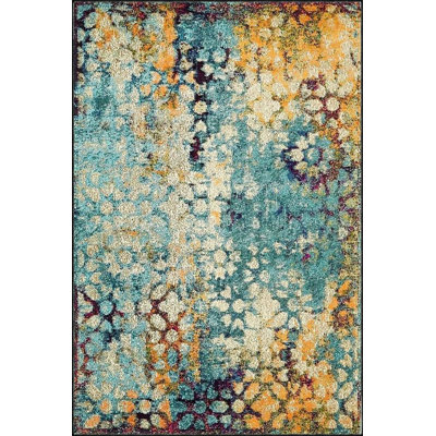 Modern Snowflake Shaped Woven Base Washable Rug