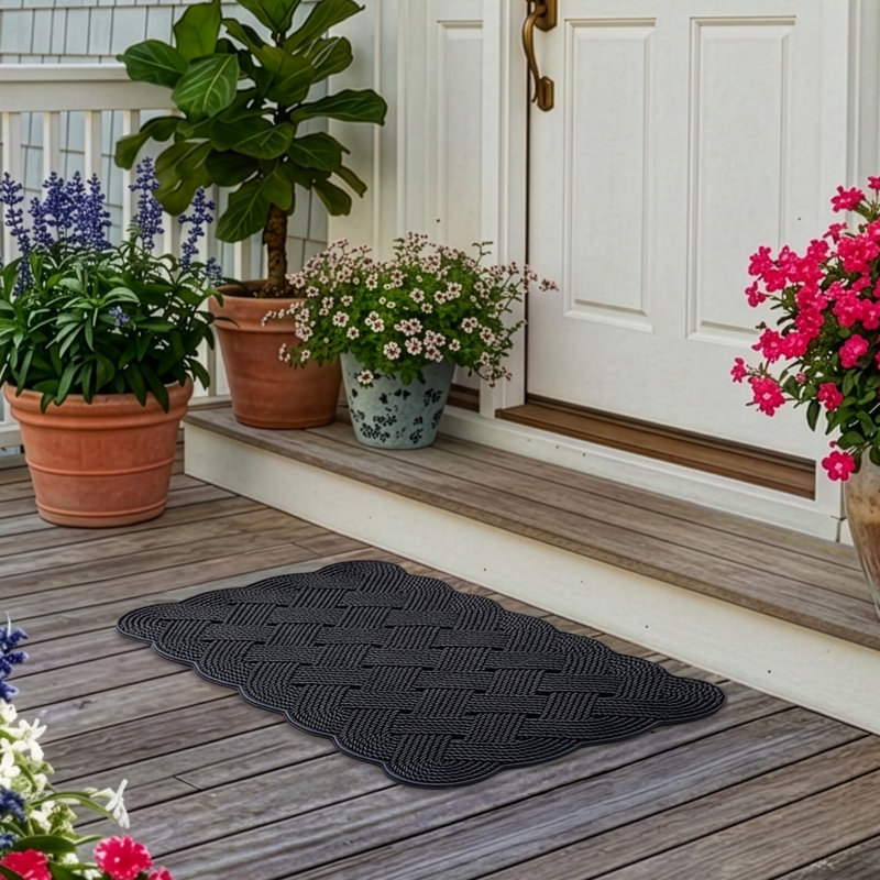Nautical Rope 30 in. x 18 in. Non-Slip Outdoor Door Mat