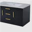 Meuble-lavabo mural 36 po avec lavabo en résine, armoire de rangement flottante avec 2 tiroirs, armoire de salle de bain en bois massif