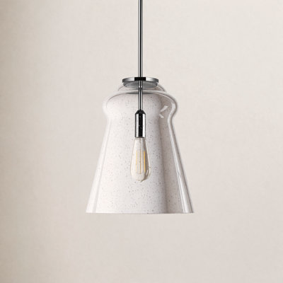 Single Light Glass Steel Dimmable Pendant