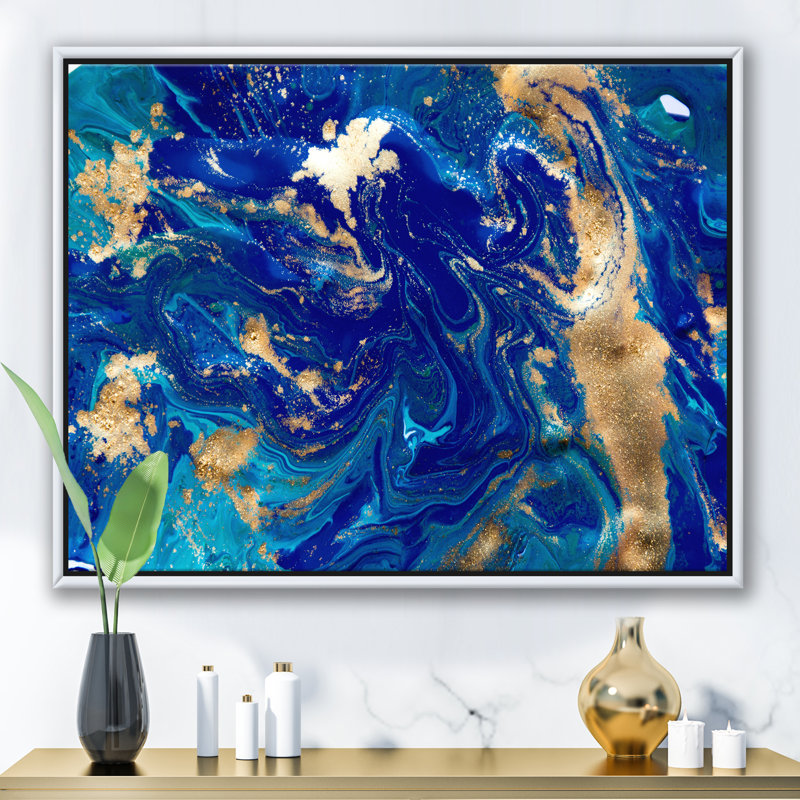 Marbré texture ondulée II - reproduction d'art sur toile, H 36 po x l 46 po x 1,5 po, Toile blanche encadrée