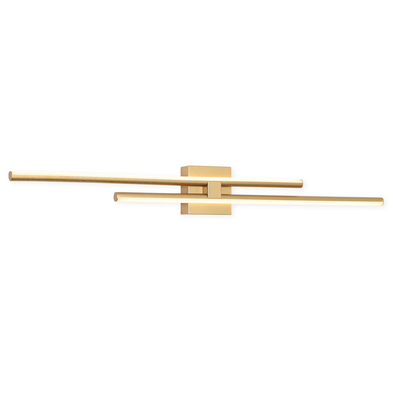Jacia 40 In. 2 - Light Dimmable LED Vanity Bath Bar Wall Light Triac Dimmable, Gold