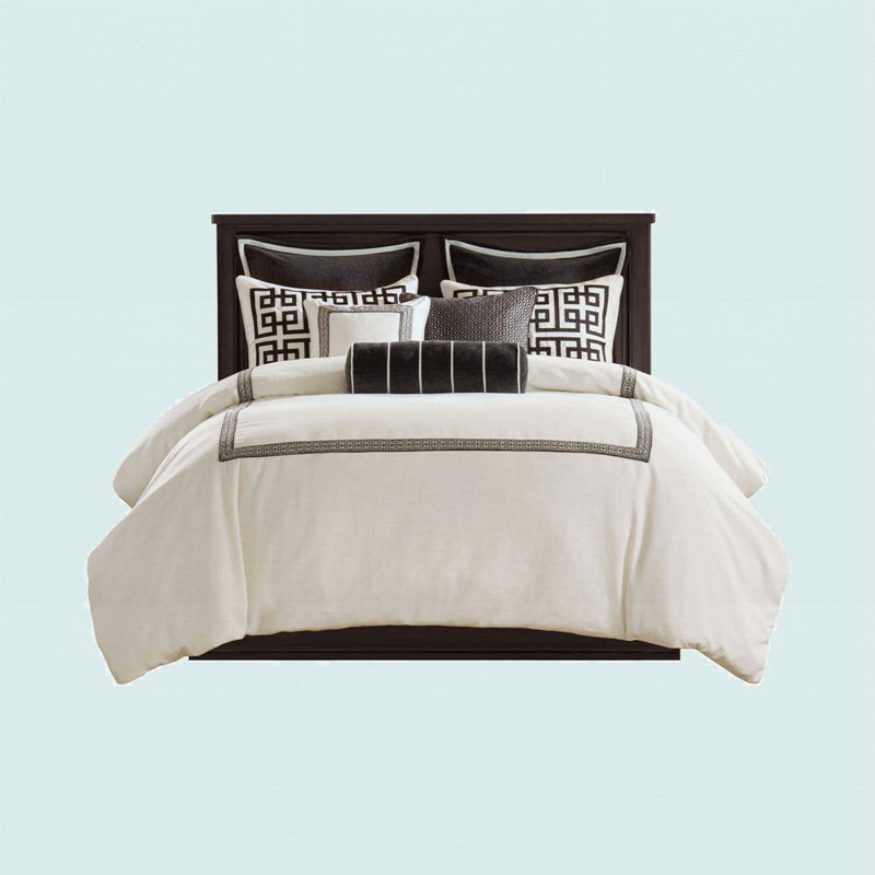 9 PCS King Embroidery Oversized Duvet Style Comforter Set