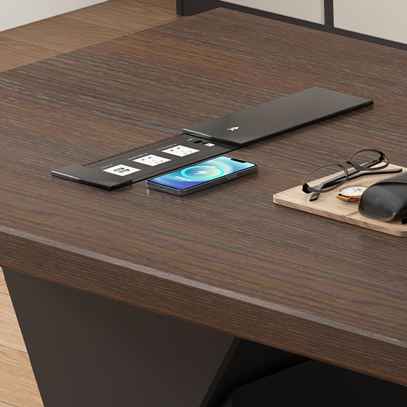 Solid wood desk with socket, study room for office
