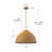 2-Light 20"W Boho Natural Rattan Dome Pendant