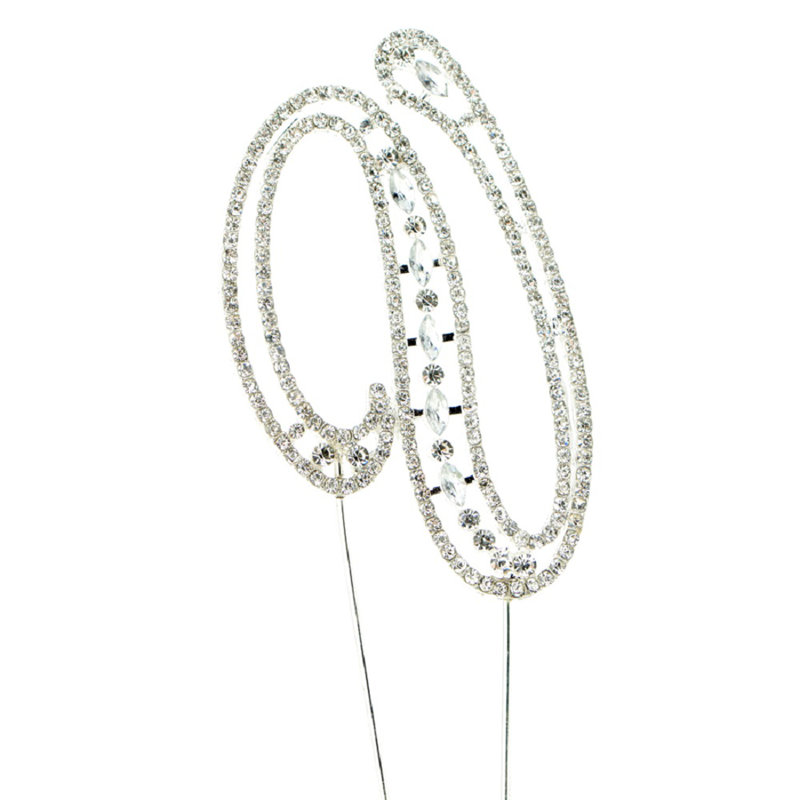 Surmatelas à gâteau rhinestone, Argent, V