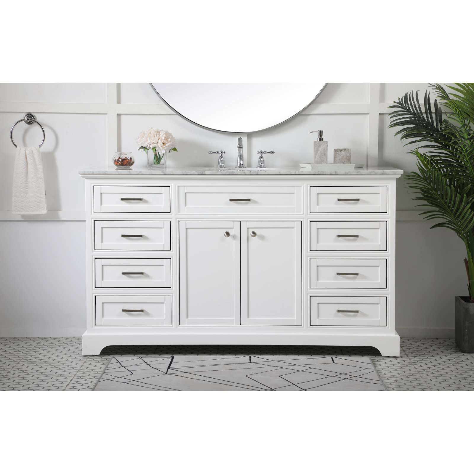 Hermes 60'' Single Bathroom Vanity, White