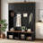 59" Entryway Hall Tree with Bench & Storage, Farmhouse Wood-Grain Accent 4-in-1 Organizer with Cabinets, Coat Racks & Hooks, Freestanding MDF Cabinet for Hallway, Living Room-129892234