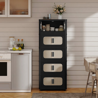 Armoire de rangement pliable 20 po, 4 niveaux, pliable avec roulettes