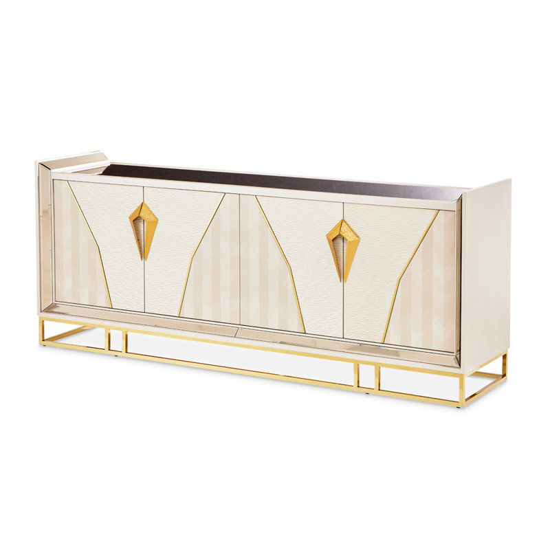 Carmela 86.75'' Sideboard, Natural/Gold