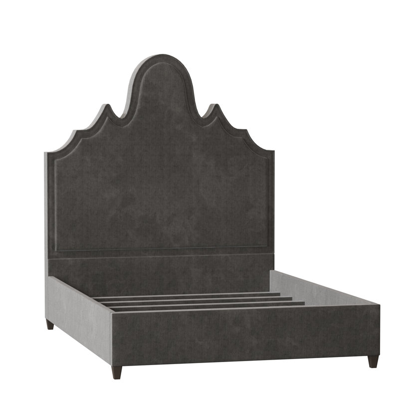 Amalie Upholstered Bed, King, Gigi Robins Egg, Brown Mahogany