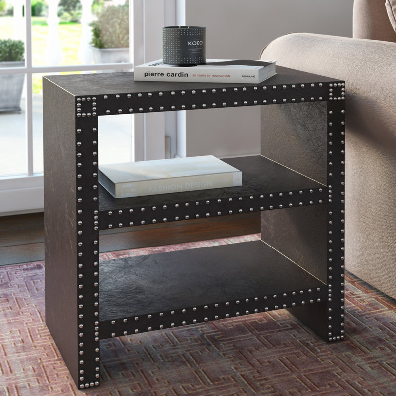Table de bout avec rangement Nara, Anthracite
