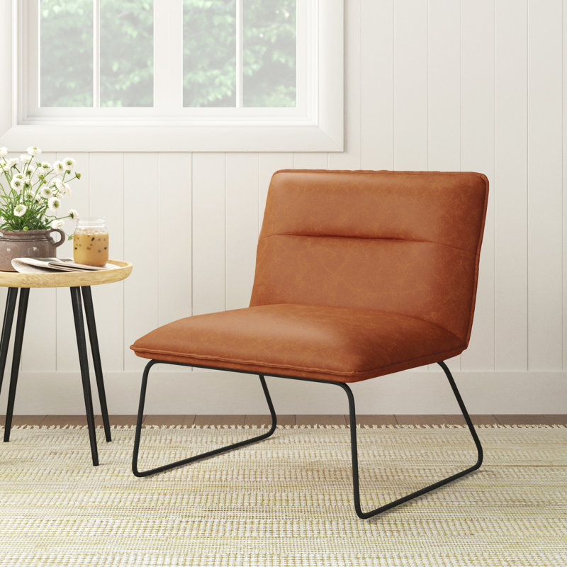 Eaton Faux Leather Accent Chair, Camel 