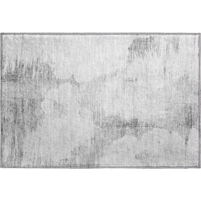 Premium Machine Washable Prisco Silver Rug