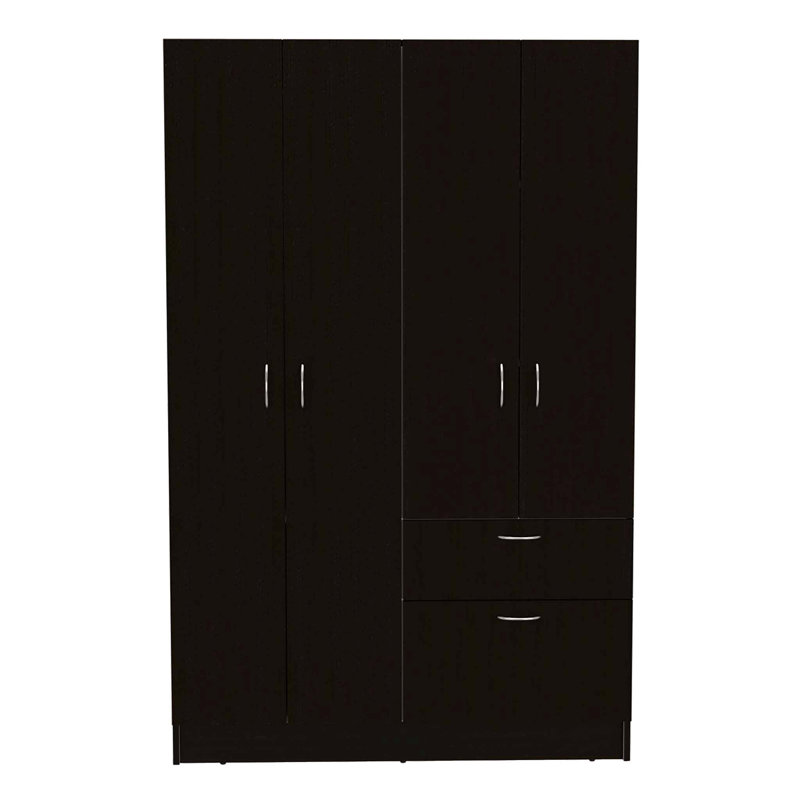 Armoire rectangulaire 1 tiroir wengé noir et blanc